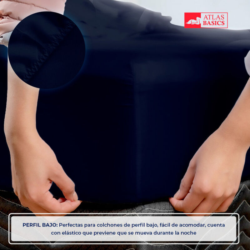 Juego de Sábanas Soft King Size Marino Atlas de... image number null