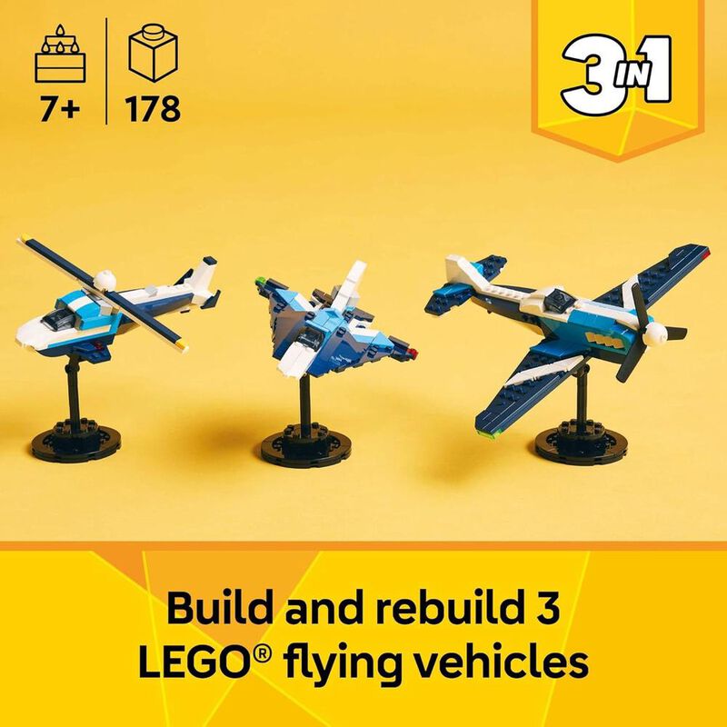 LEGO Creator 3en1 Aeronave: Avi&oacute;n de Carreras 3... image number null