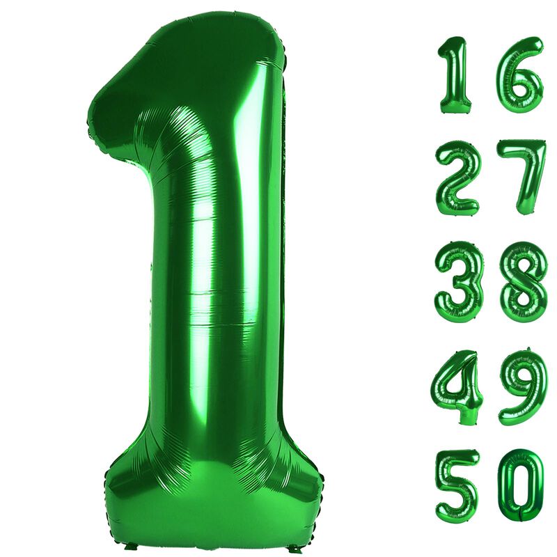 Globo Kelfuoya 102 cm Verde N&uacute;mero 1 De Mylar image number null