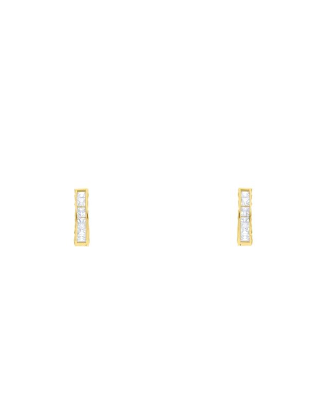 Arracadas De Oro Amarillo 14k Con Zirconias (9m... image number null