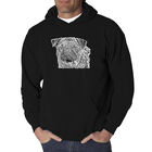 Sudadera Con Capucha Word Art Para Hombre - Cara de Pug - Negro