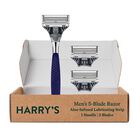 Set De Maquinillas De Afeitar Harry's Para Hombre, 1 Mango, Cromadas Con 3 Recambios