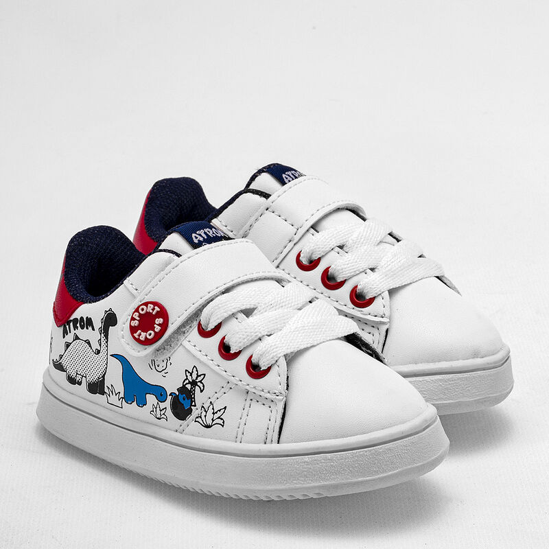 Atrom Tenis Para Preescolar Ni&ntilde;o Blanco Rojo Co... image number null