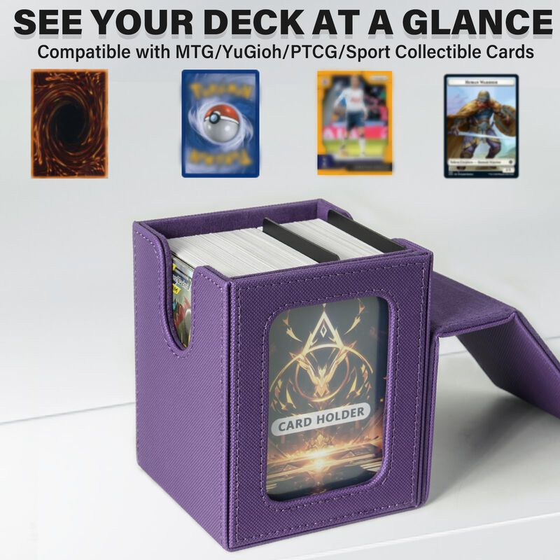 Caja De Cartas Jaffzora Para Mtg Commander Purp... image number null