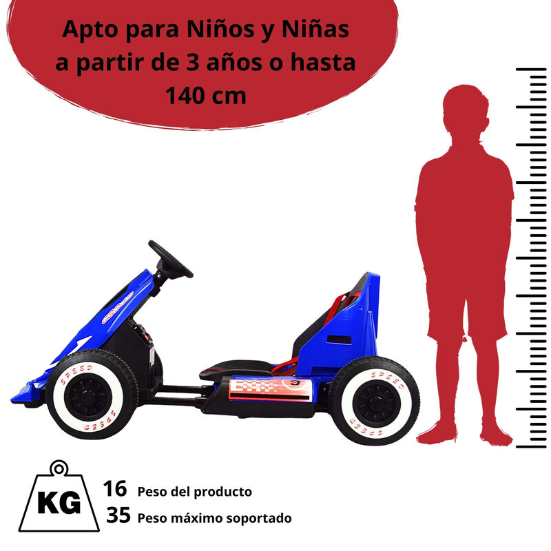 Montable Electrico Go Kart para Ni&ntilde;os Largo Aju... image number null