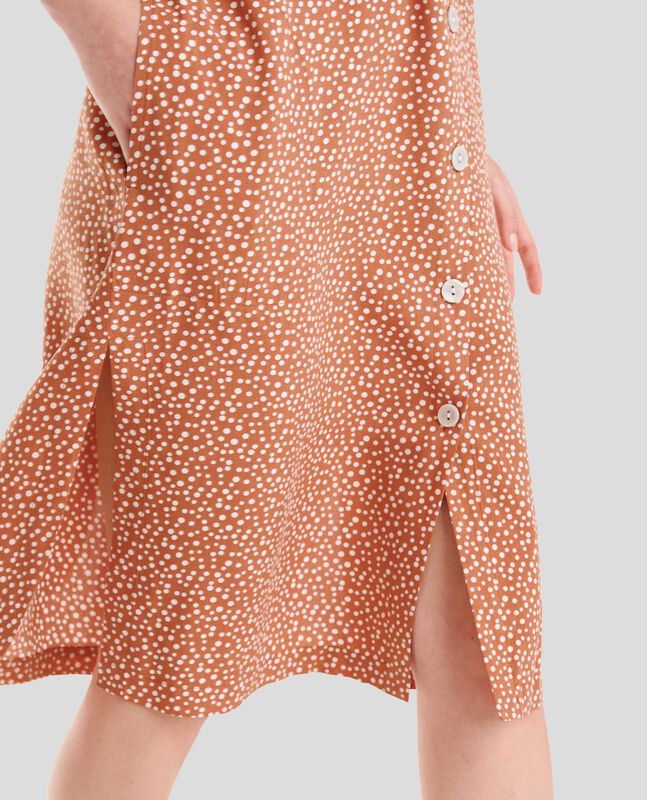 Vestido Corto Abierto con Topitos Coral De Pied... image number null