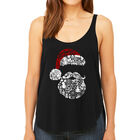 Tank Top Holgado Premium Word Art Para Mujer - Santa Claus- Negro