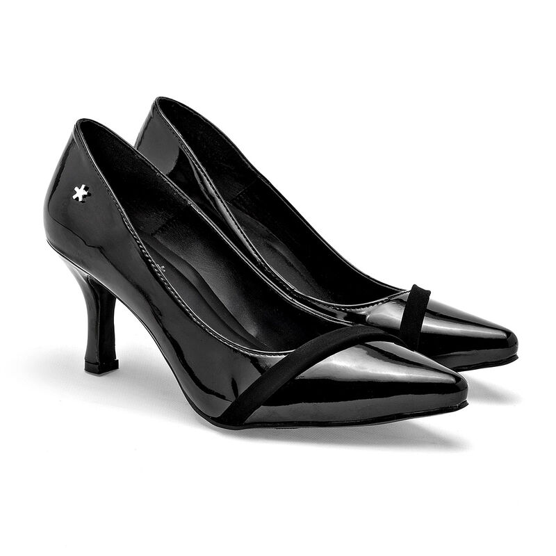 Moramora zapatilla para mujer  negro charol cod... image number null