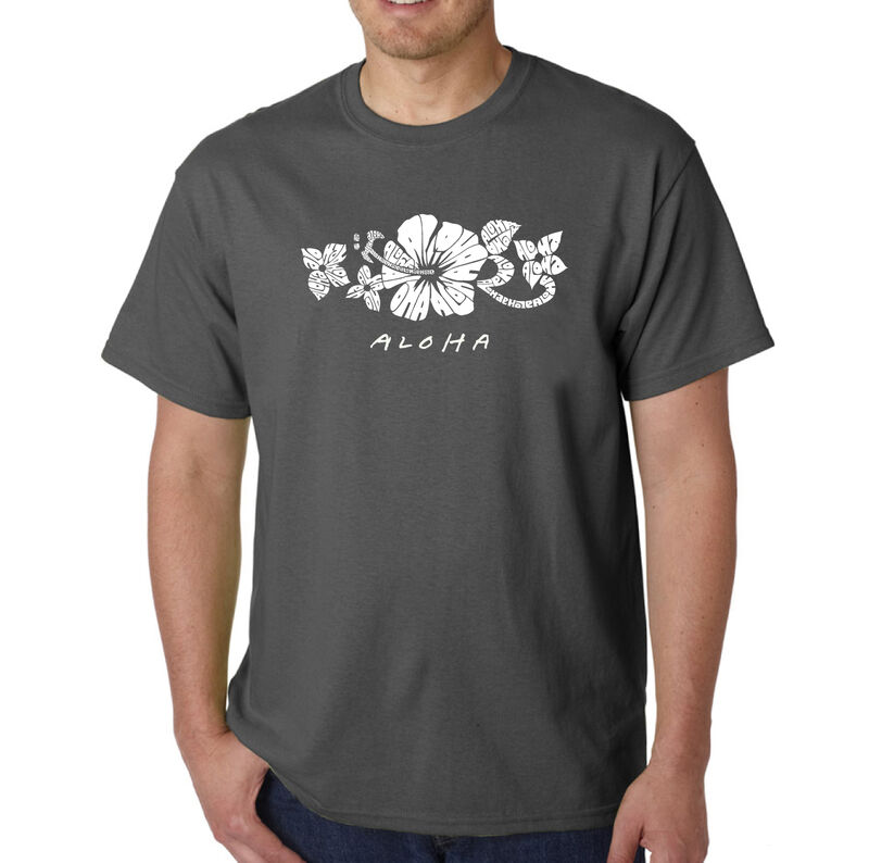 Camiseta Word Art Para Hombre - Aloha - Gris image number null