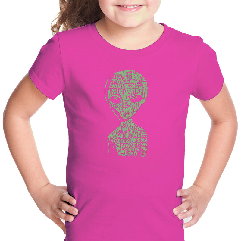 Camiseta Word Art Para Ni&ntilde;a - Alien&iacute;gena - Rosa image number null