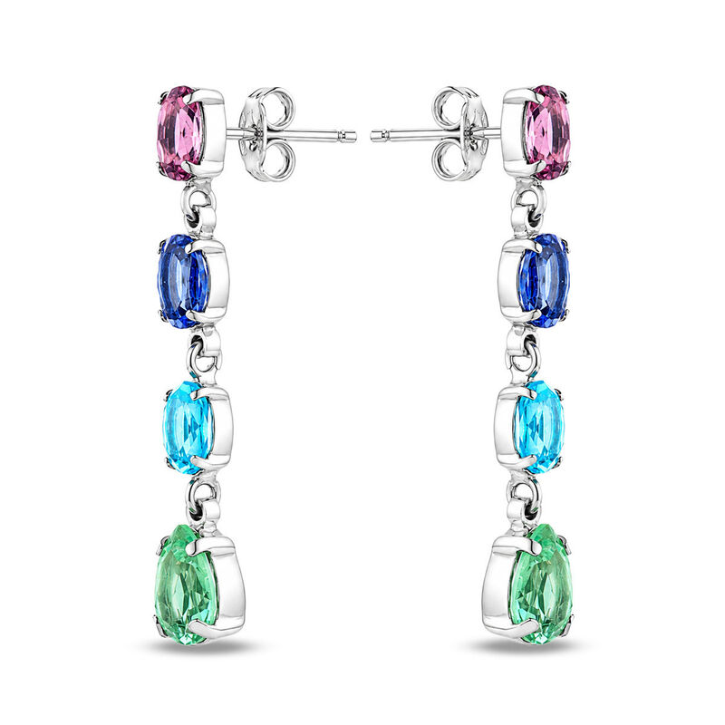 Aretes Plata 925 Con Piedras De Color image number null