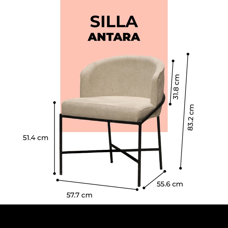 Set 2 Sillas Para Comedor Antara Diseño Curvo M... image number null