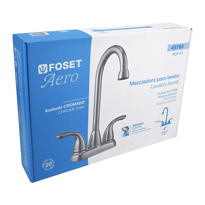 Mezcladora 4' Cuello Tipo Bar para Lavabo Foset... image number null