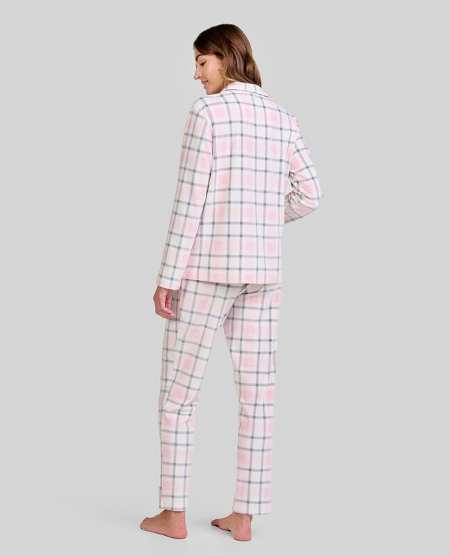 Pijama de Cuadros Micropolar Rosa image number null