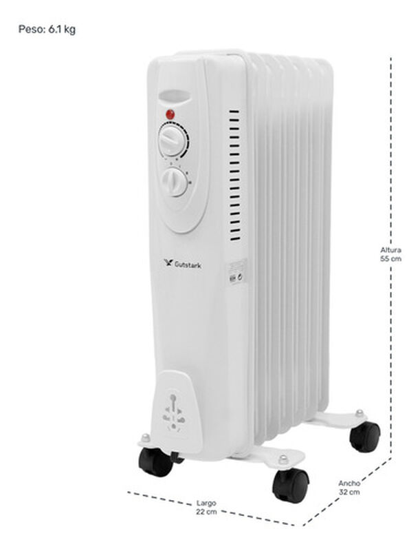 Calefactor Eléctrico Calentador Aceite Termosta... image number null