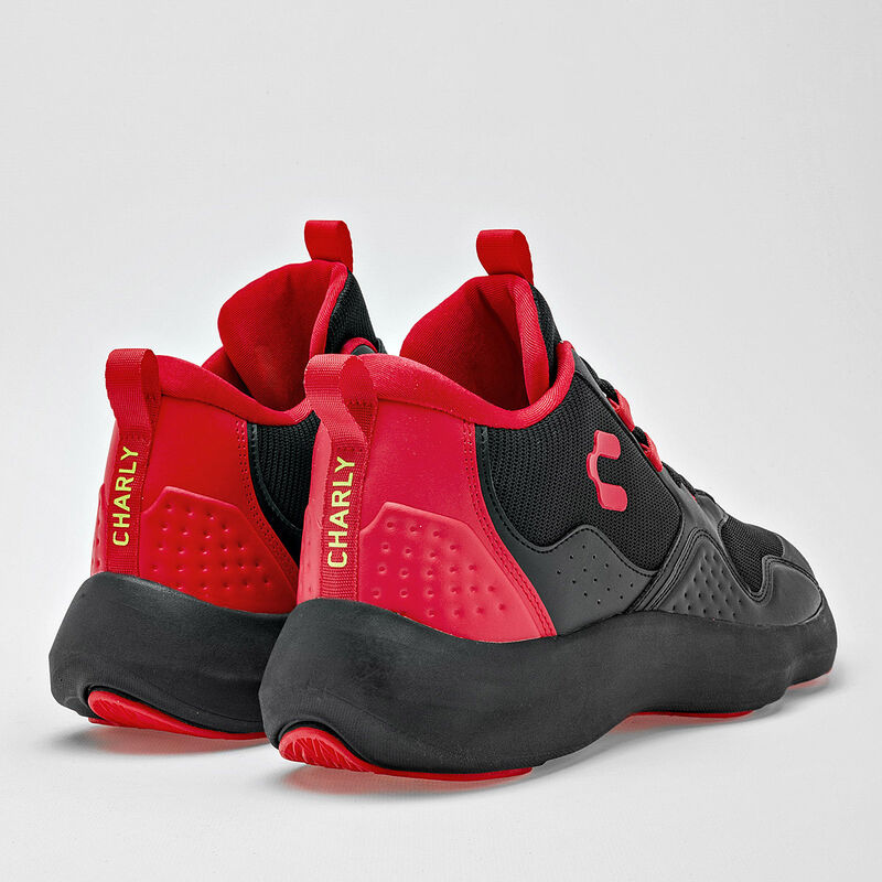 Charly Tenis deportivo para hombre negro rojo, ... image number null