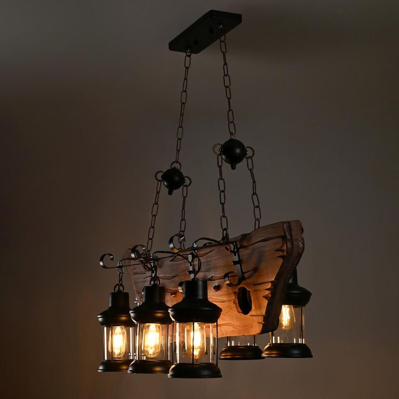 Candil Rustico 6 Luces Con Cadena image number null