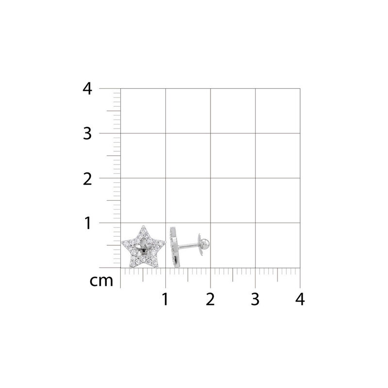Broqueles En Forma De Estrella De Oro Blanco 10... image number null