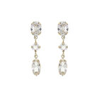 Aretes De Plata Dorada 925 Con Zirconias Blancas