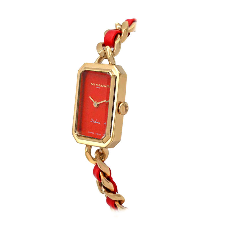 Reloj Nivada Diplomat Dama Dor/Piel Roja Carat ... image number null