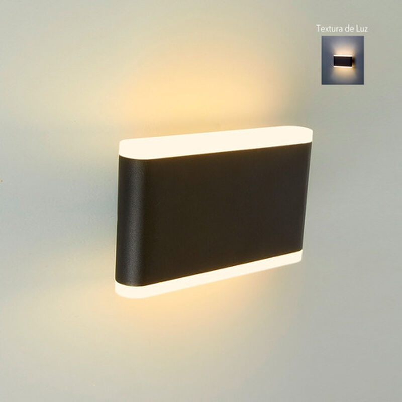 Lampara Muro Led Exterior Negro 12w Luz Suave C... image number null