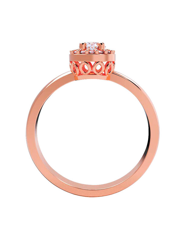 Anillo de Compromiso de 14K con Diamante de Lab... image number null