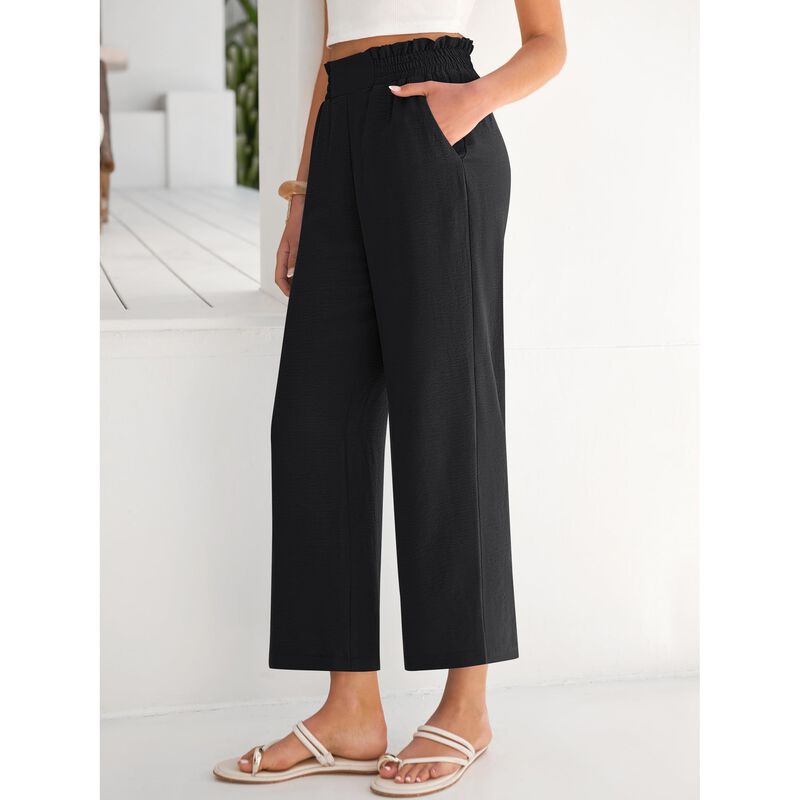 Pantalones Anrabess Corte Corto Pierna Ancha Ne... image number null