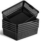 Juego De 6 Cestas De Almacenamiento Eslite A4 34 &times; 25 &times; 9,5 cm Negro
