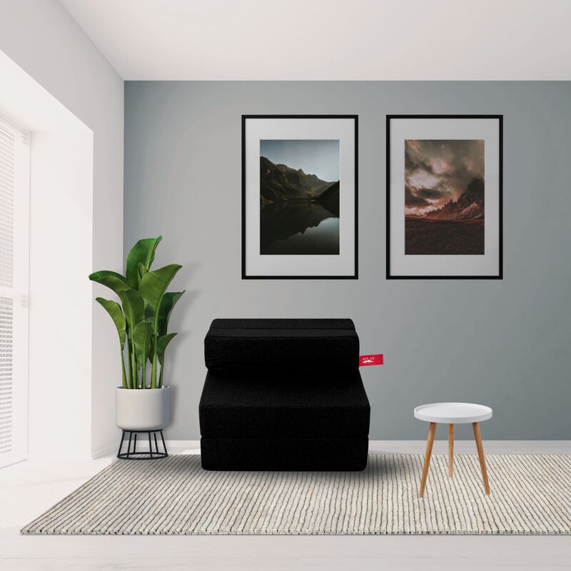 Sillón Plegable Tipo Puff Atlas Basics Negro image number null