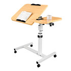 Mesa para Laptop con Altura Ajustable, Escritorio con Ruedas con Bloqueo, Ideal para Cama, Capacidad de Carga 15 kg (Blanco) Bluelander