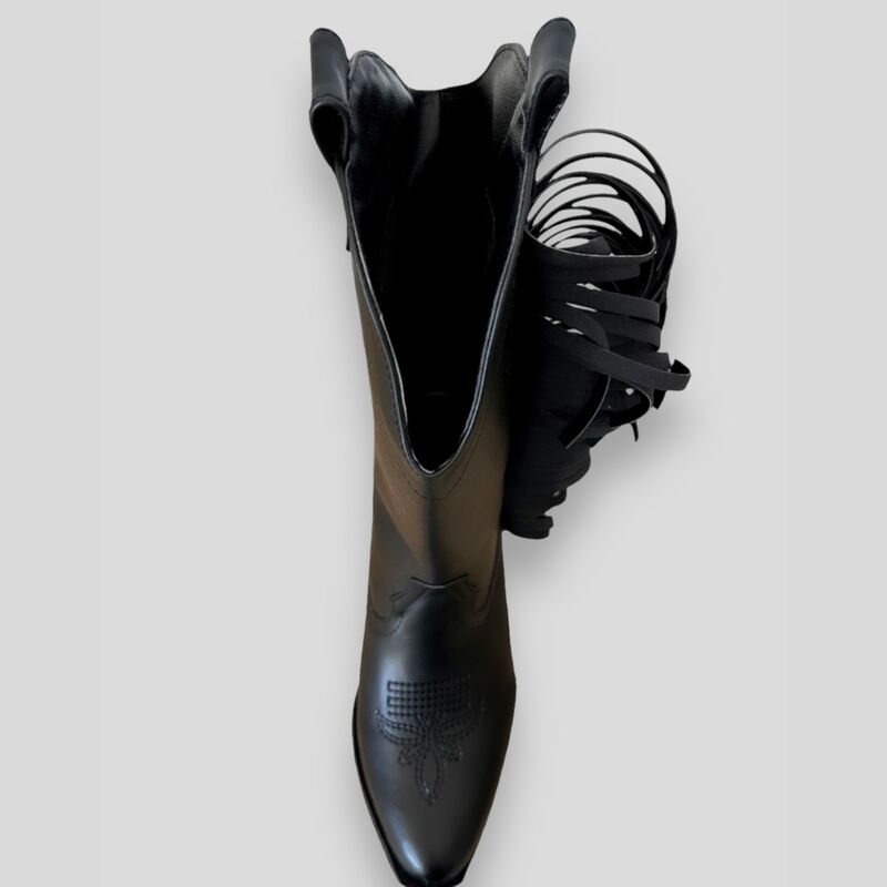 BOTA COWBOY MALABIS BOT-1014 NEGRA DECORADA AL ... image number null