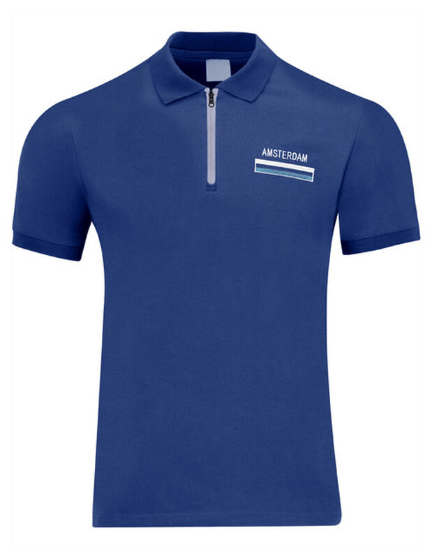 Playera Caballero Premium Cuello Con Cierre Azu... image number null