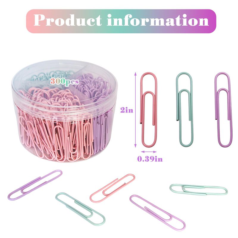 Clips De Papel Jumbo Nustartain Color Pastel Ma... image number null