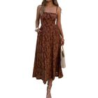 Vestido Evzeiem Maxi Floral Marr&oacute;n Mujer