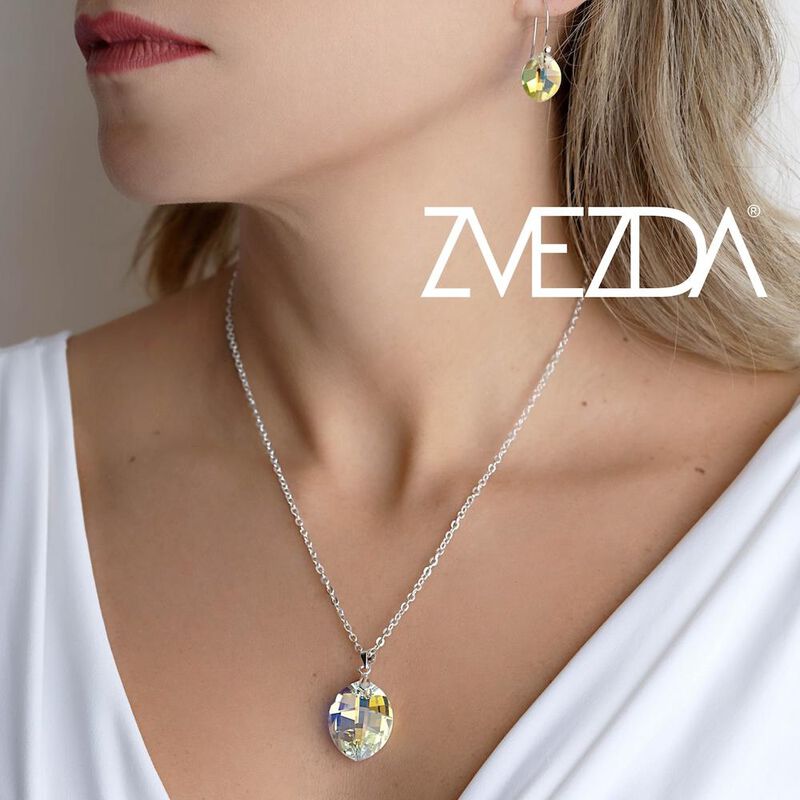 Set Collar y Aretes Pear Shaped Zvezda 0.925 Mu... image number null