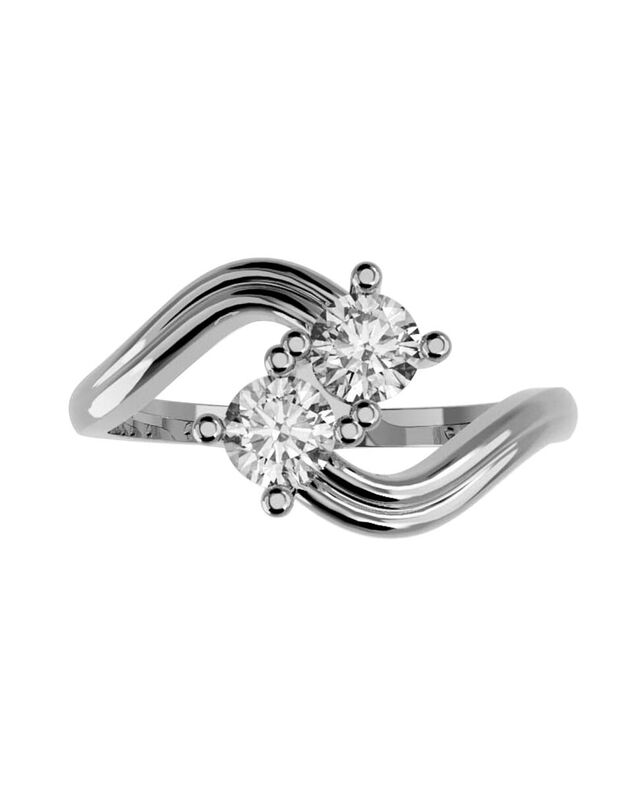 Anillo de Compromiso en Oro Blanco 14K con Circ... image number null