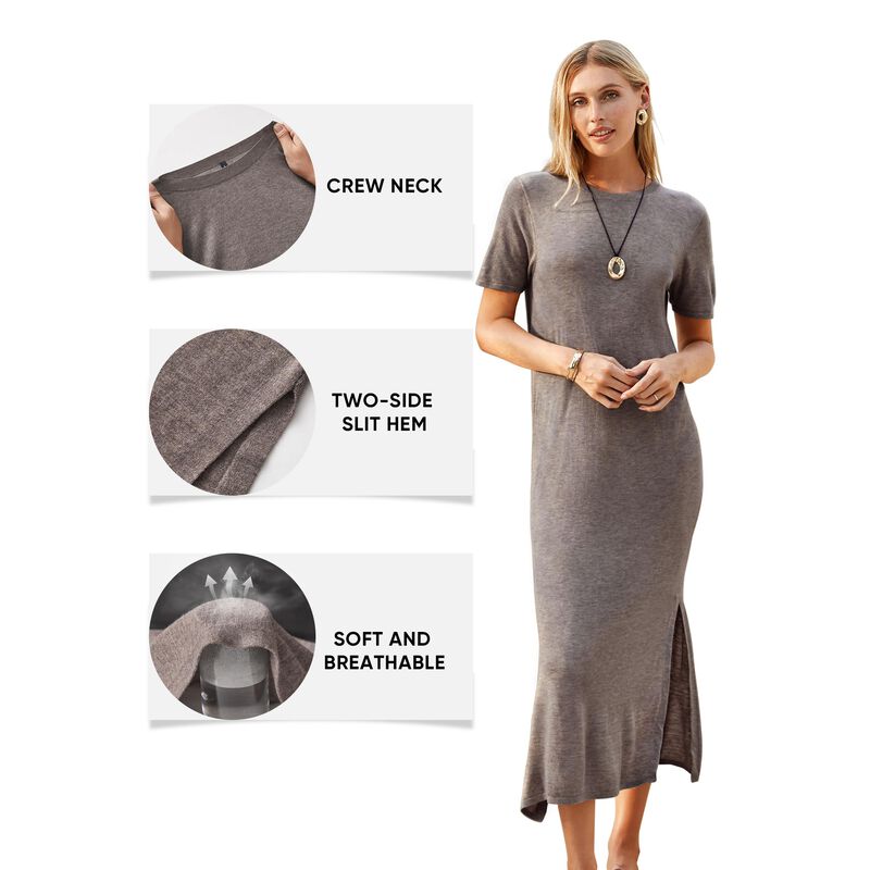 Vestido Maxi de Lana Arach&Cloz Caf&eacute; image number null