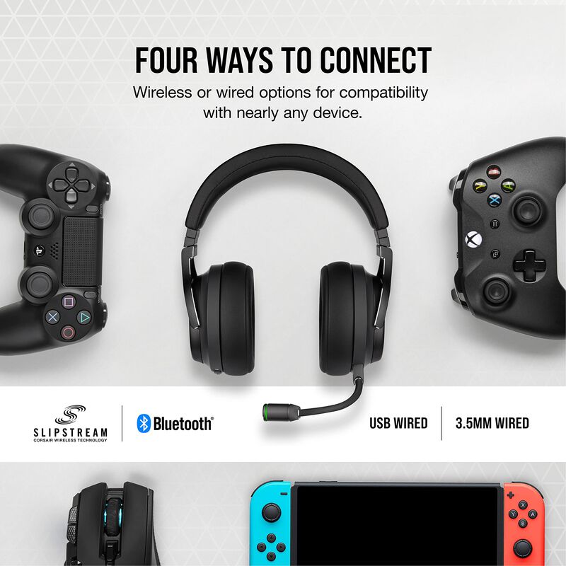 Auriculares Corsair Virtuoso RGB Wireless XT Bl... image number null