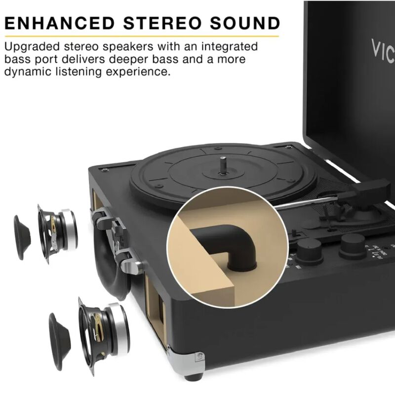 Tocadiscos Vintage Portafolio Victrola Port&aacute;til... image number null