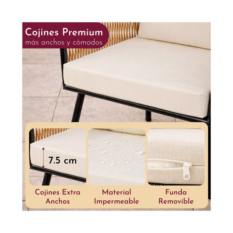 Set Jardin Exterior 2 Sillones Con Mesa Diseno ... image number null