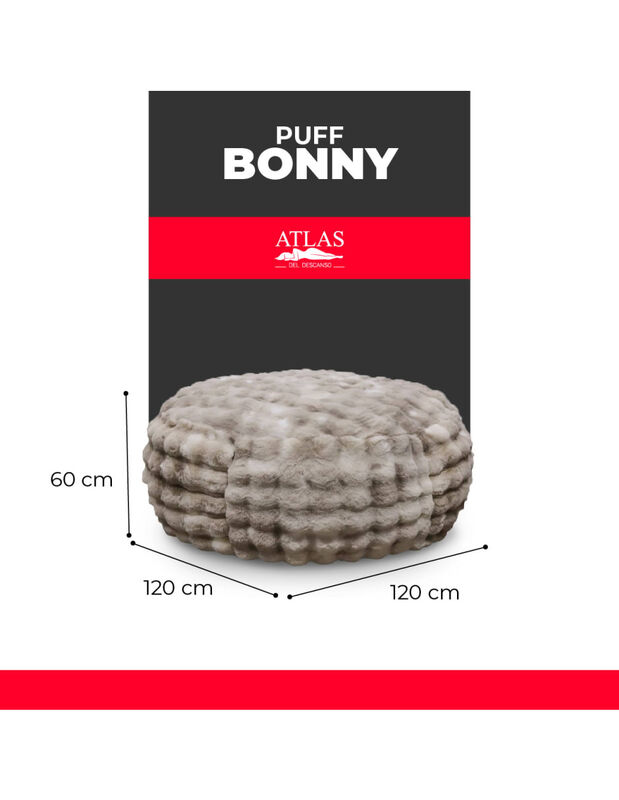 Puff Sill&oacute;n Bunny Caf&eacute;, Gigante Tapizado tipo P... image number null