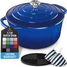 Olla Holandesa Zulay Kitchen 7.7L Azul Hierro Fundido Esmaltado