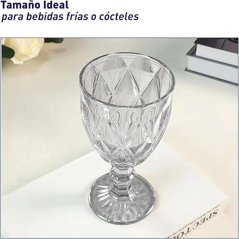 Juego de 6 Copas de Vidrio 240 ml, Copas Colori... image number null