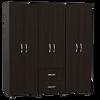 Closet Bariloche Bombay Wengue con Seis Puertas Abatibles Virtual Muebles