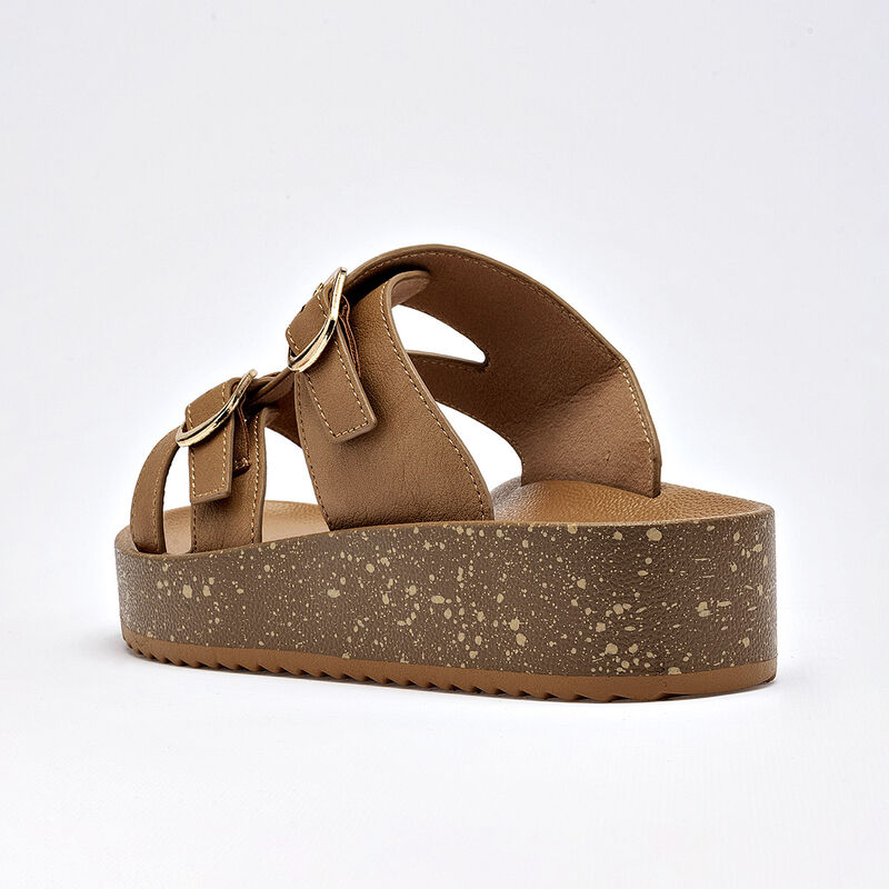 Capa De Ozono sandalia piso para mujer camel co... image number null