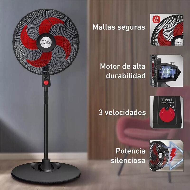 Ventilador de pedestal 18” Silencioso T-FAL Tur... image number null