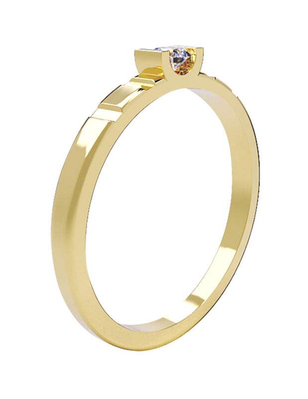 Anillo de Compromiso en Oro de 14K con Circonia... image number null