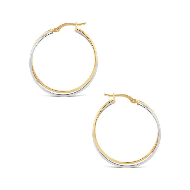 Arracadas Bicolor Oro 10k 24mm | Joyer&iacute;as Bizza... image number null