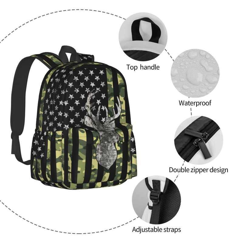 Mochila Sunwarshile Camuflaje con Bandera Ameri... image number null