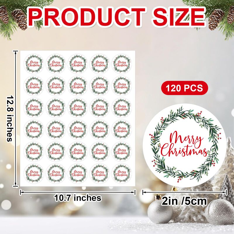Paivsun 120 pegatinas navide&ntilde;as de 5 cm image number null